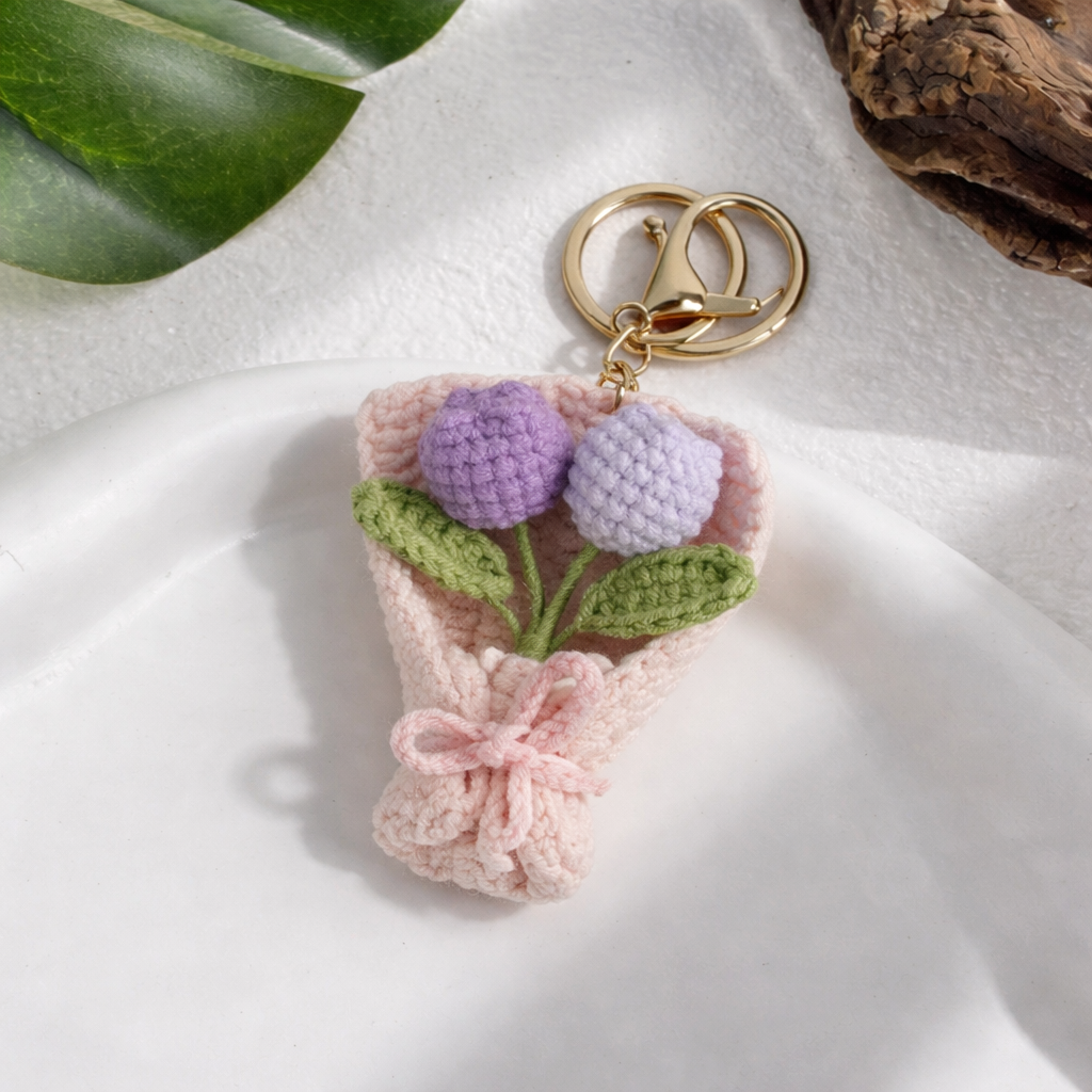 Knitted Charm Keychain