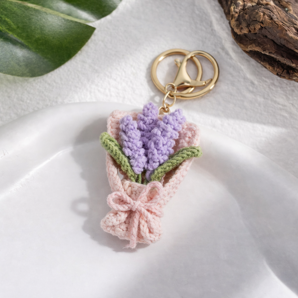 Knitted Charm Keychain