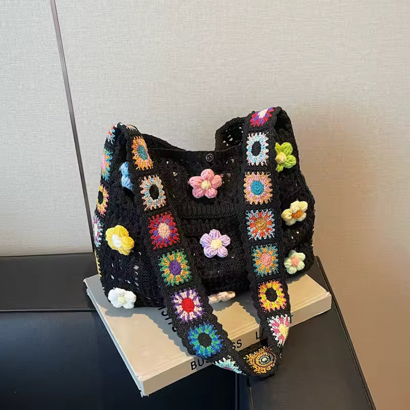 The Floral Crochet Tote