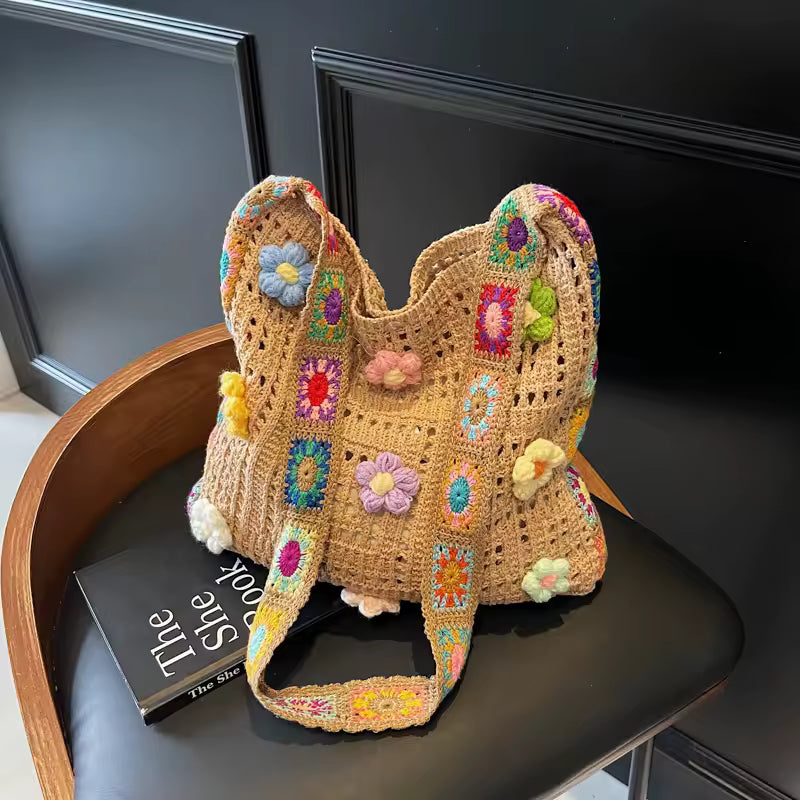 The Floral Crochet Tote