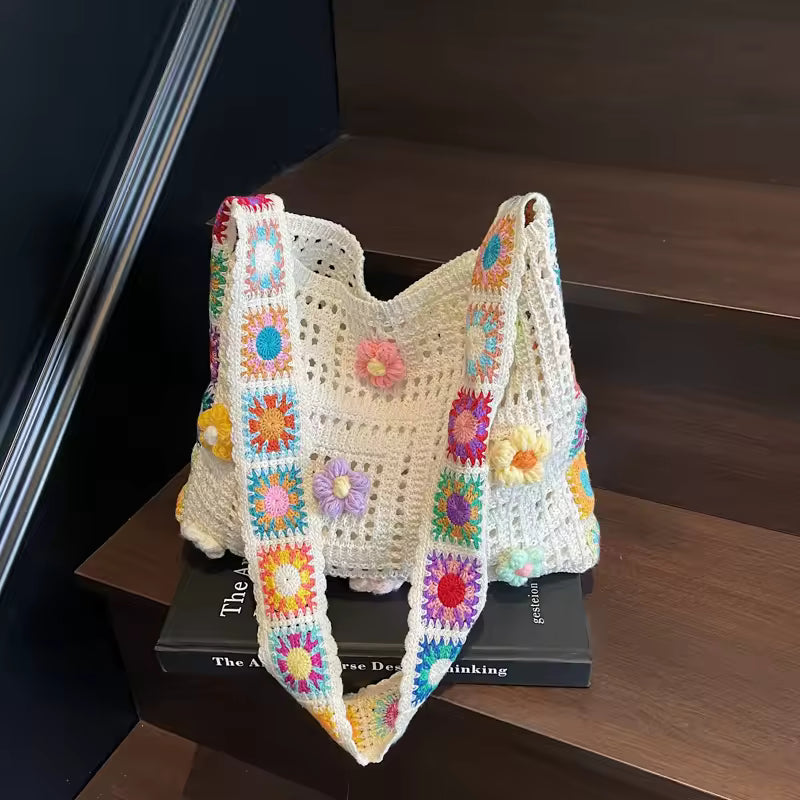 The Floral Crochet Tote